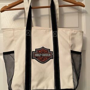 Harley-Davidson Black and White Canvas Bag